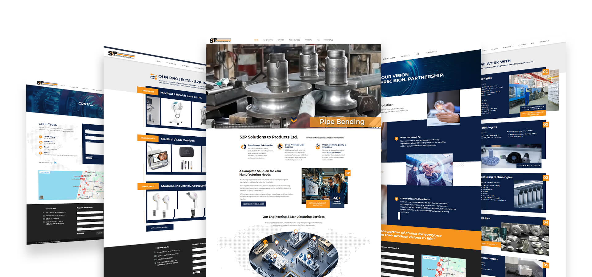 עיצוב אתר לחברה תעשייתית עם הצגת עמודים פנימיים, שירותים ומוצרים במבנה מודרני